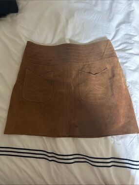 Brown Suede Free People Mini Skirt